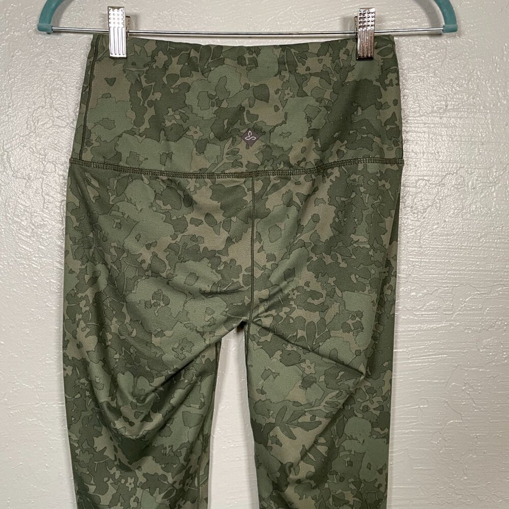 Prana Women S Green Floral Camo Kimble Printed 7/8 Leggings Pocket Athletic - Picture 7 of 10